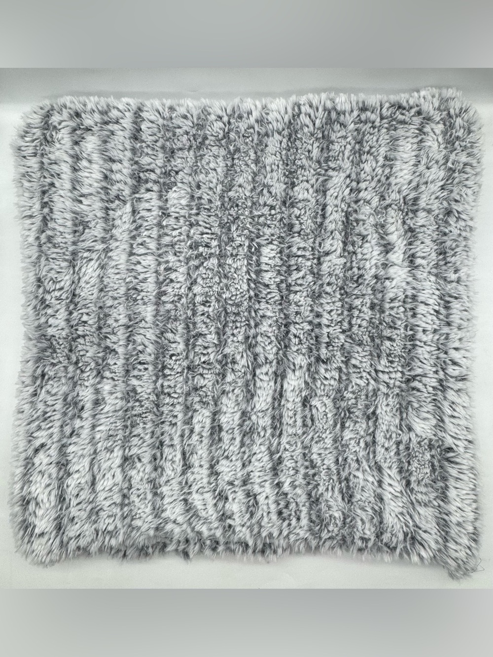 Pottery Barn Faux Fur Ruched Pillow Cover in Frost Gray